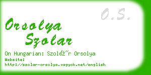 orsolya szolar business card